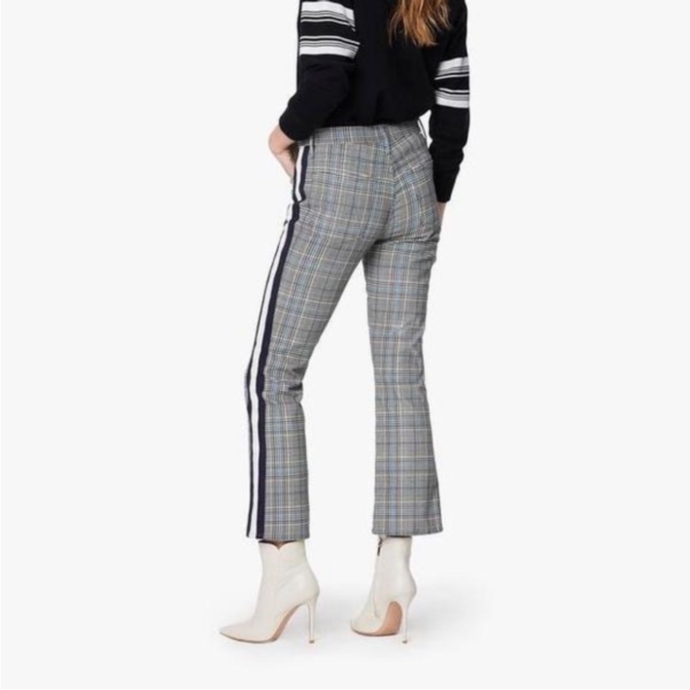 MOTHER Plaid Ankle Pants Jeans with Navy Stripes 29 - Picture 2 of 12